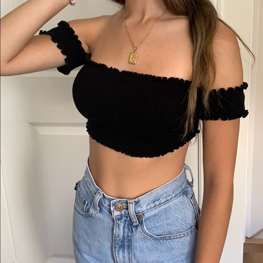 Off the shoulder crop top by M size small